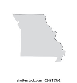 Map of the U.S. state of Missouri on a white background