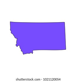 Map of the U.S. state of Montana on a white background