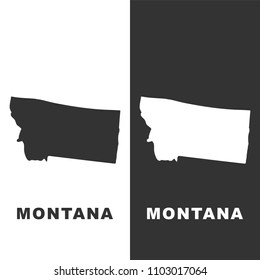 Map of the U.S. state of Montana on white background. Vector stock illustration.