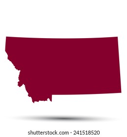 Map of the U.S. state of Montana on a white background 