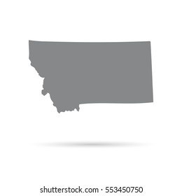 Map of the U.S. state of Montana on a white background