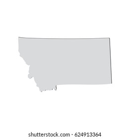 Map of the U.S. state of Montana on a white background