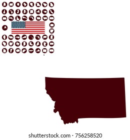 Map of the U.S. state of Montana on a white background