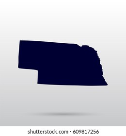 Map of the U.S. state of Nebraska.
