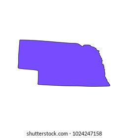 Map of the U.S. state of Nebraska on a white background