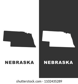 Map of the U.S. state of Nebraska on white background. Vector stock illustration.