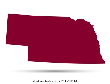 Map of the U.S. state of Nebraska on a white background 