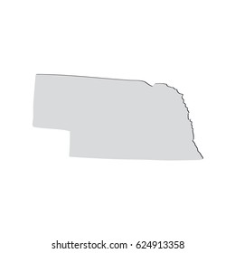 Map of the U.S. state of Nebraska on a white background