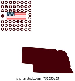 Map of the U.S. state of Nebraska on a white background