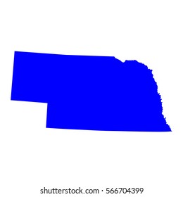 map of the U.S. state of Nebraska , vector  