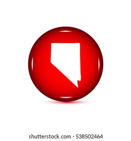 Map of the U.S. state of Nevada. Red button on a white background