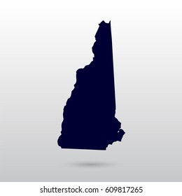 Map of the U.S. state of New Hampshire.