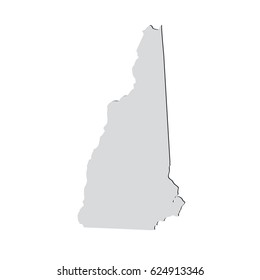 Map of the U.S. state of New Hampshire on a white background