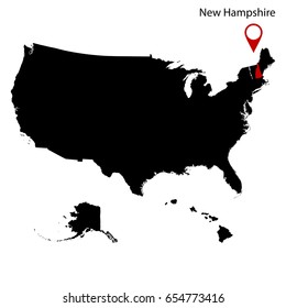 map of the U.S. state of New Hampshire