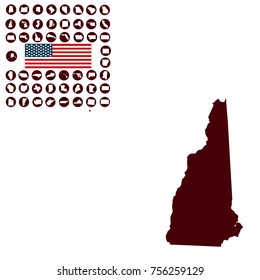 Map of the U.S. state of New Hampshire on a white background