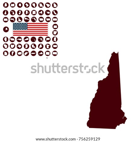 Map of the U.S. state of New Hampshire on a white background