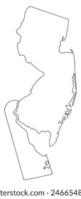 Map of the U.S. state of New Jersey, Delaware