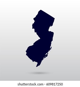 Map of the U.S. state of New Jersey.