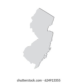 Map of the U.S. state of New Jersey on a white background