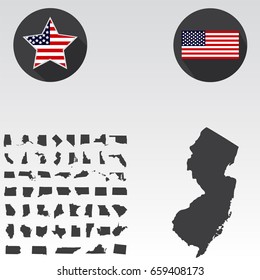 Map of the U.S. state of New Jersey on a white background