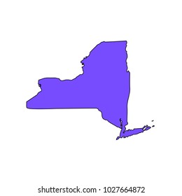 Map of the U.S. state of New York on a white background