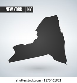 map of the U.S. state of New York, vector illustration