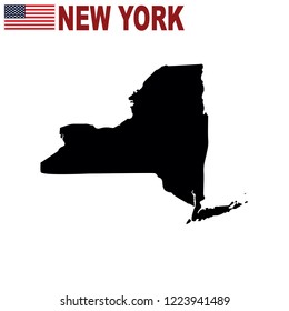 Map of the U.S. state of New York on a white background