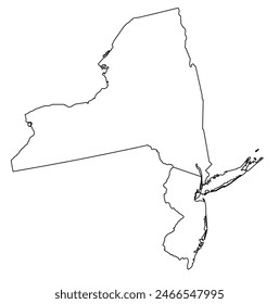 Map of the U.S. state of New York, New Jersey