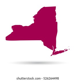 Map of the U.S. state of New York on a white background