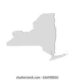 Map of the U.S. state of New York on a white background