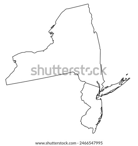 Map of the U.S. state of New York, New Jersey