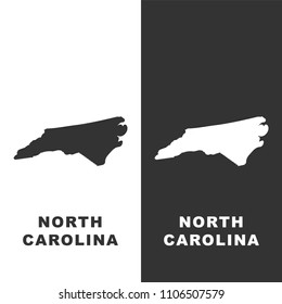 Map of the U.S. state of North Carolina on white background. Vector stock illustration.