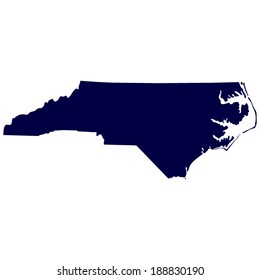 map of the U.S. state of North Carolina 