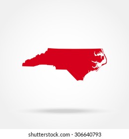 map of the U.S. state of North Carolina 