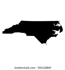 Map of the U.S. state of North Carolina on a white background