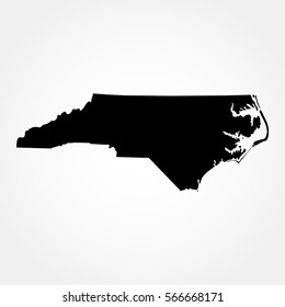 map of the U.S. state  North Carolina, vector  