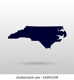 Map of the U.S. state of North Carolina.