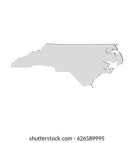 Map of the U.S. state of North Carolina on a white background