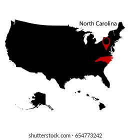 map of the U.S. state of North Carolina vector