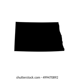 Map of the U.S. state of North Dakota on a white background