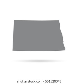Map of the U.S. state of North Dakota on a white background