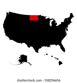 map of the U.S. state of North Dakota 