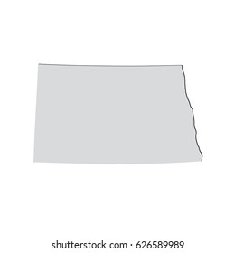 Map of the U.S. state of North Dakota on a white background