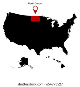 map of the U.S. state of North Dakota on a white background