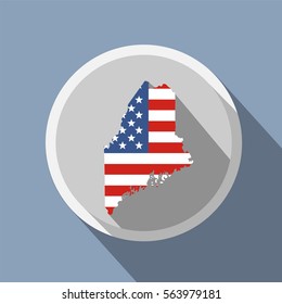 map of the U.S. state of. American flag