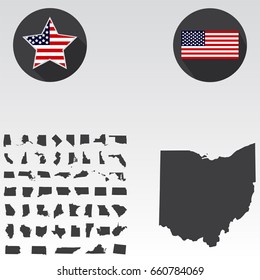 Map of the U.S. state of Ohio on a white background.