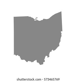 map of the U.S. state of Ohio , vector  