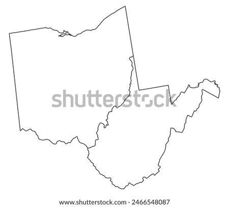 Map of the U.S. state of Ohio, West Virginia