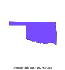 Map of the U.S. state of Oklahoma on a white background