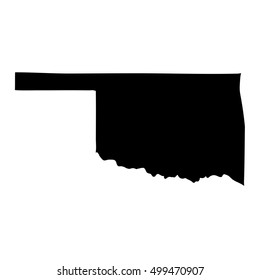 Map of the U.S. state of Oklahoma on a white background